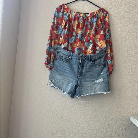 Tops - Floral Red Women's Top